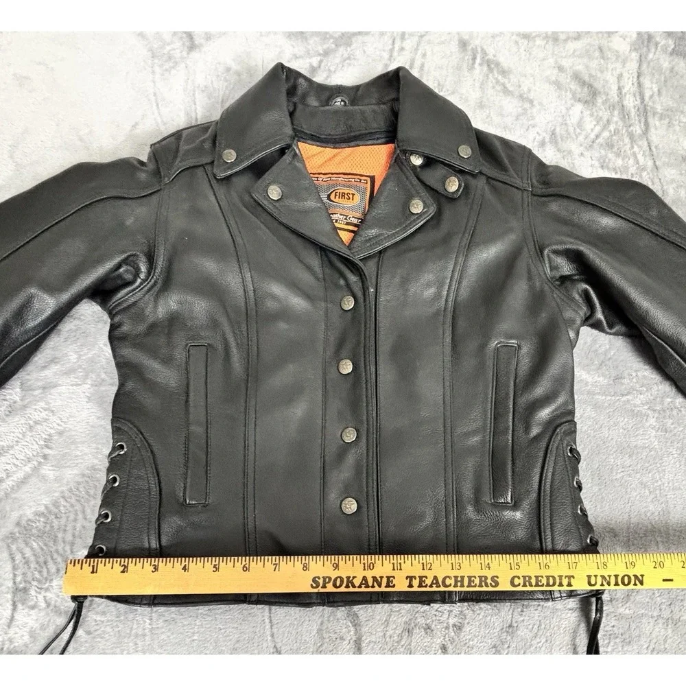 First Classics Women's Leather Motorcycle Jacket Thinsulate Liner M - Picture 7 of 16